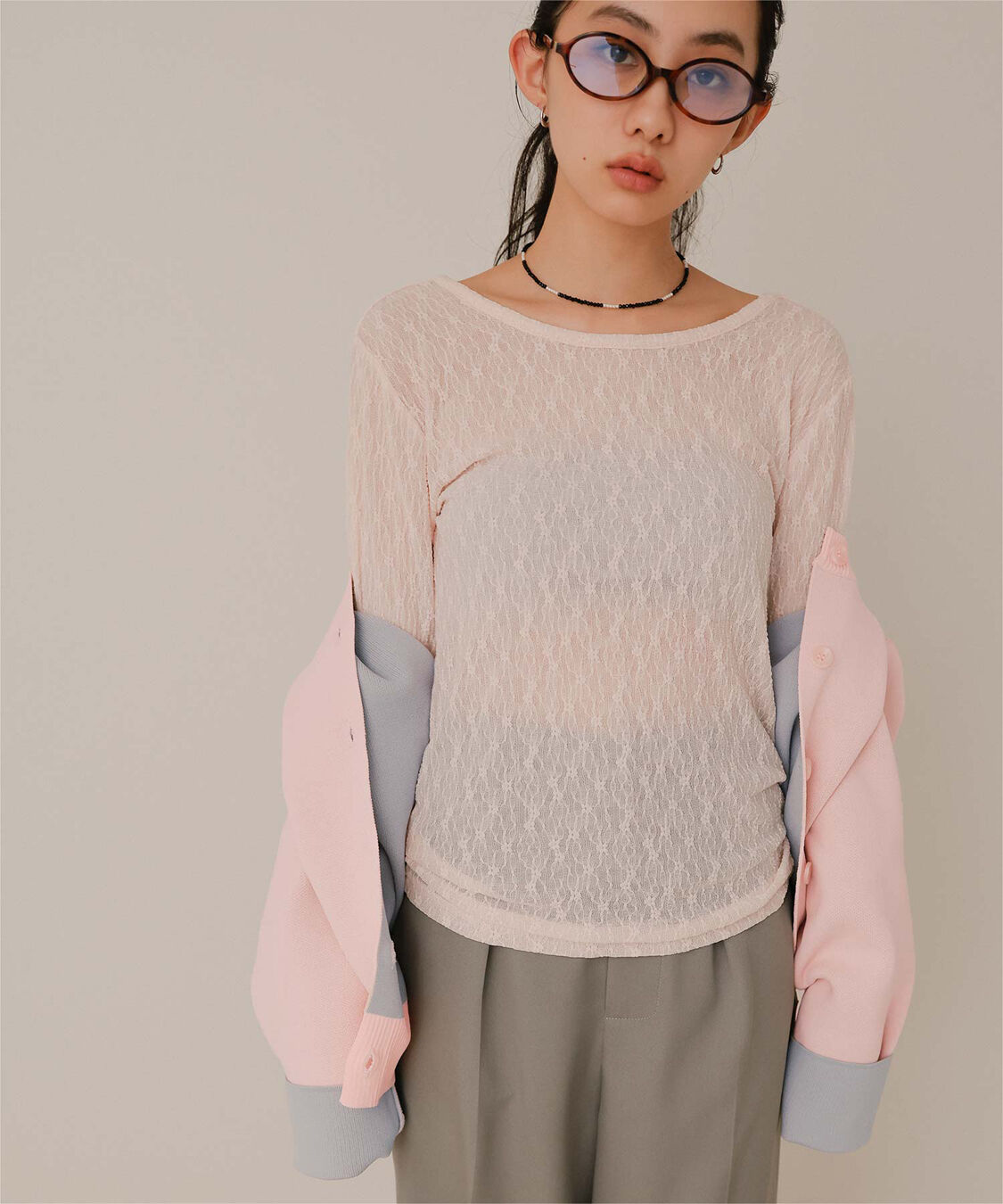 miette「バイカラーデザインニットカーディガン」|カーディガン|