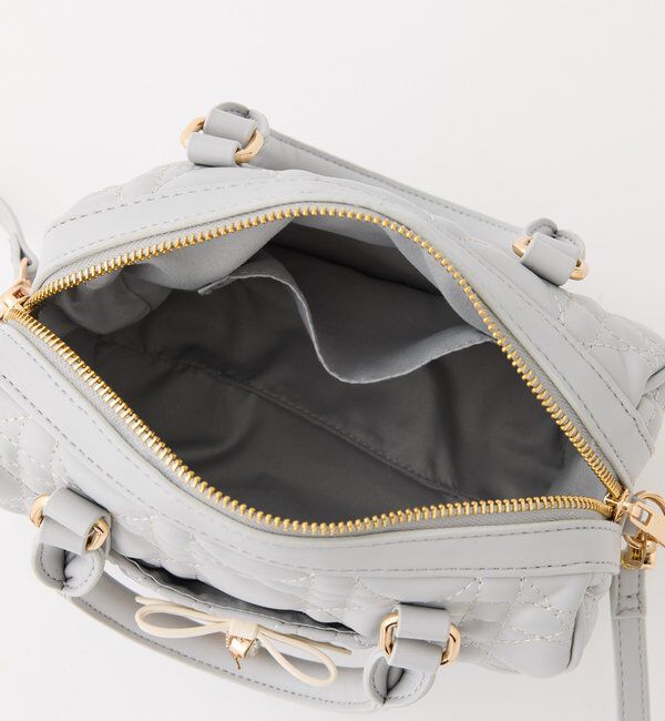  「配色リボンキルティングミニボストンバッグ」|ショルダー・メッセンジャー|