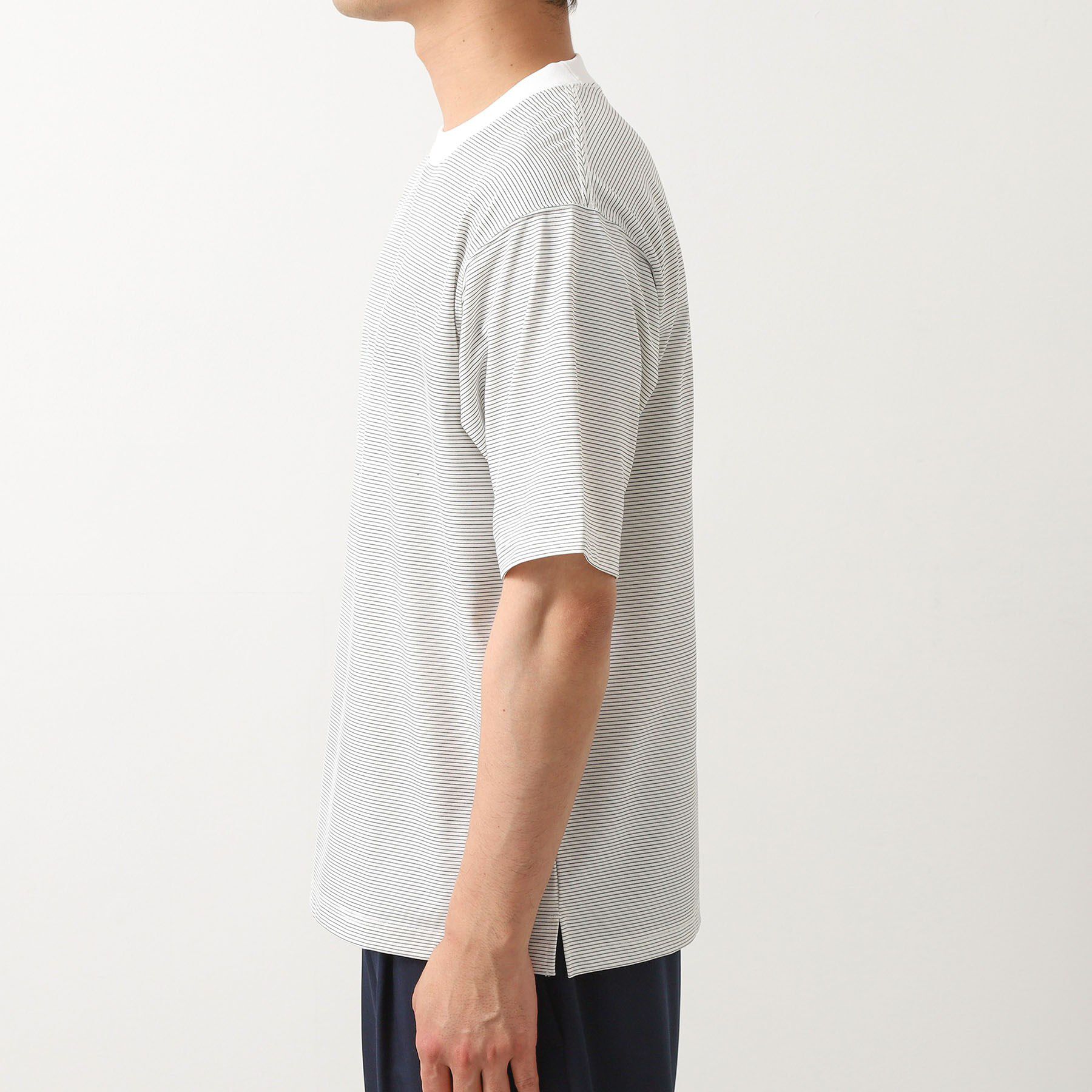 THE SHOP TK「パーフェクテックボーダー 半袖Tシャツ 吸水速乾／洗濯機OK」|Tシャツ・カットソー|