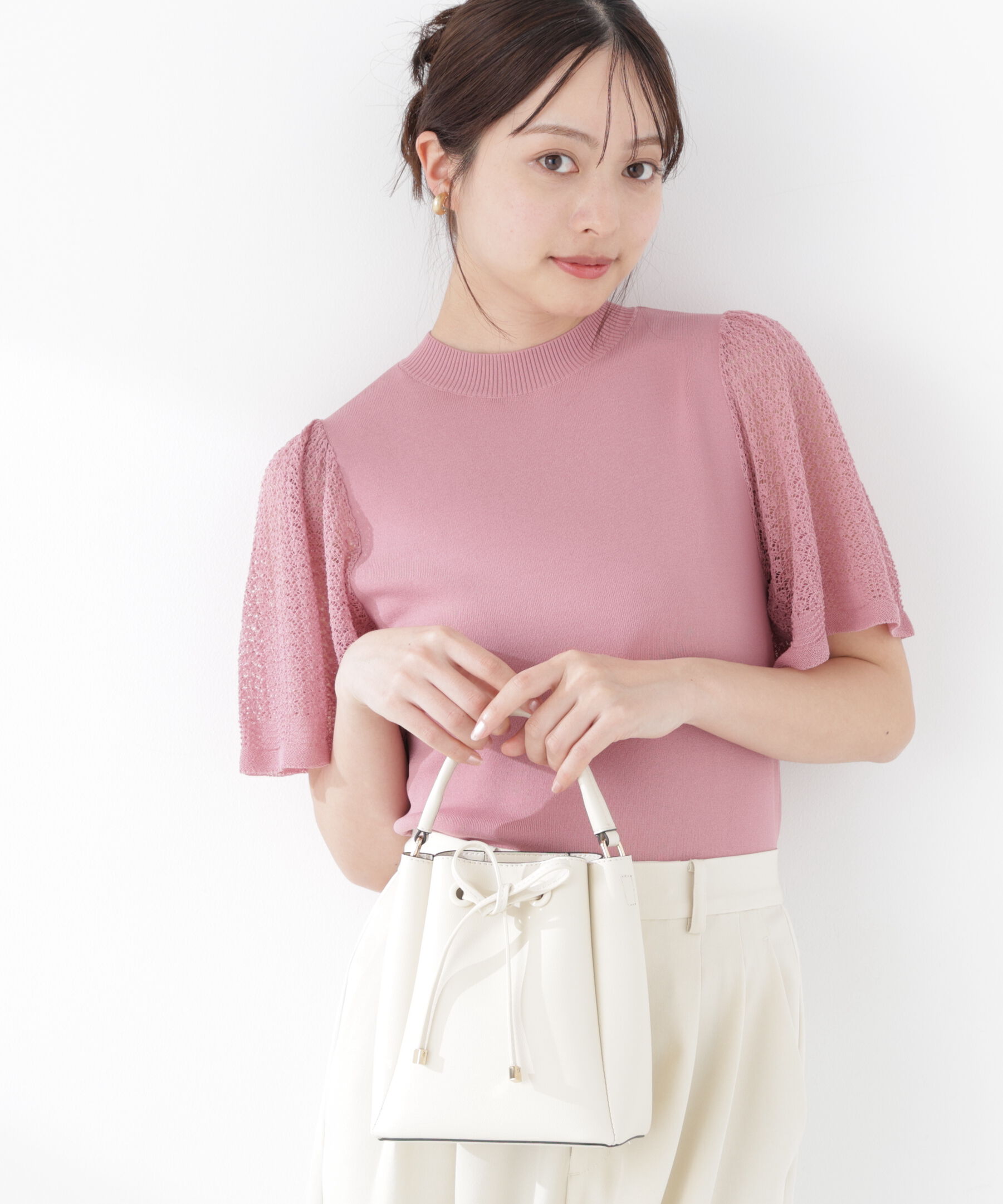 PROPORTION BODY DRESSING「透かし編みスリーブニット　26SS」|ニット・セーター|