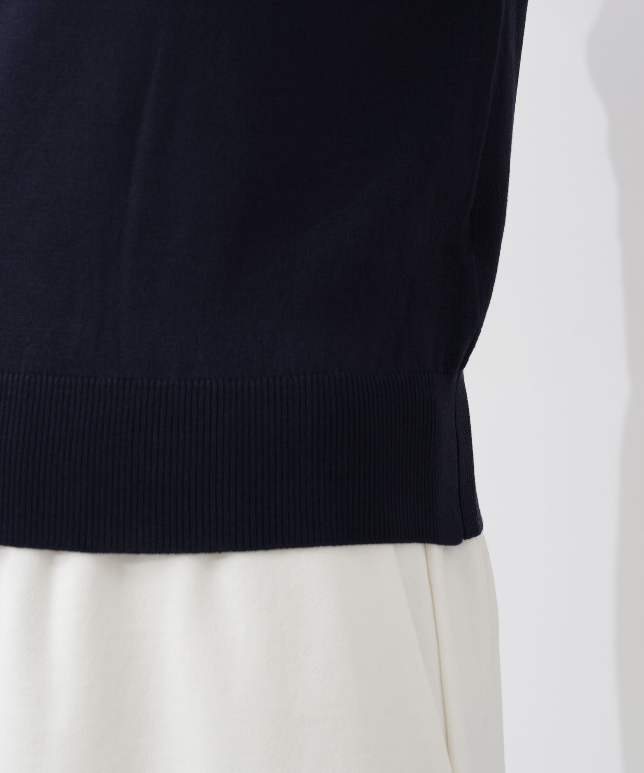PROPORTION BODY DRESSING「〈a/mie〉レイヤード風ポロニット 26SS」|カーディガン|