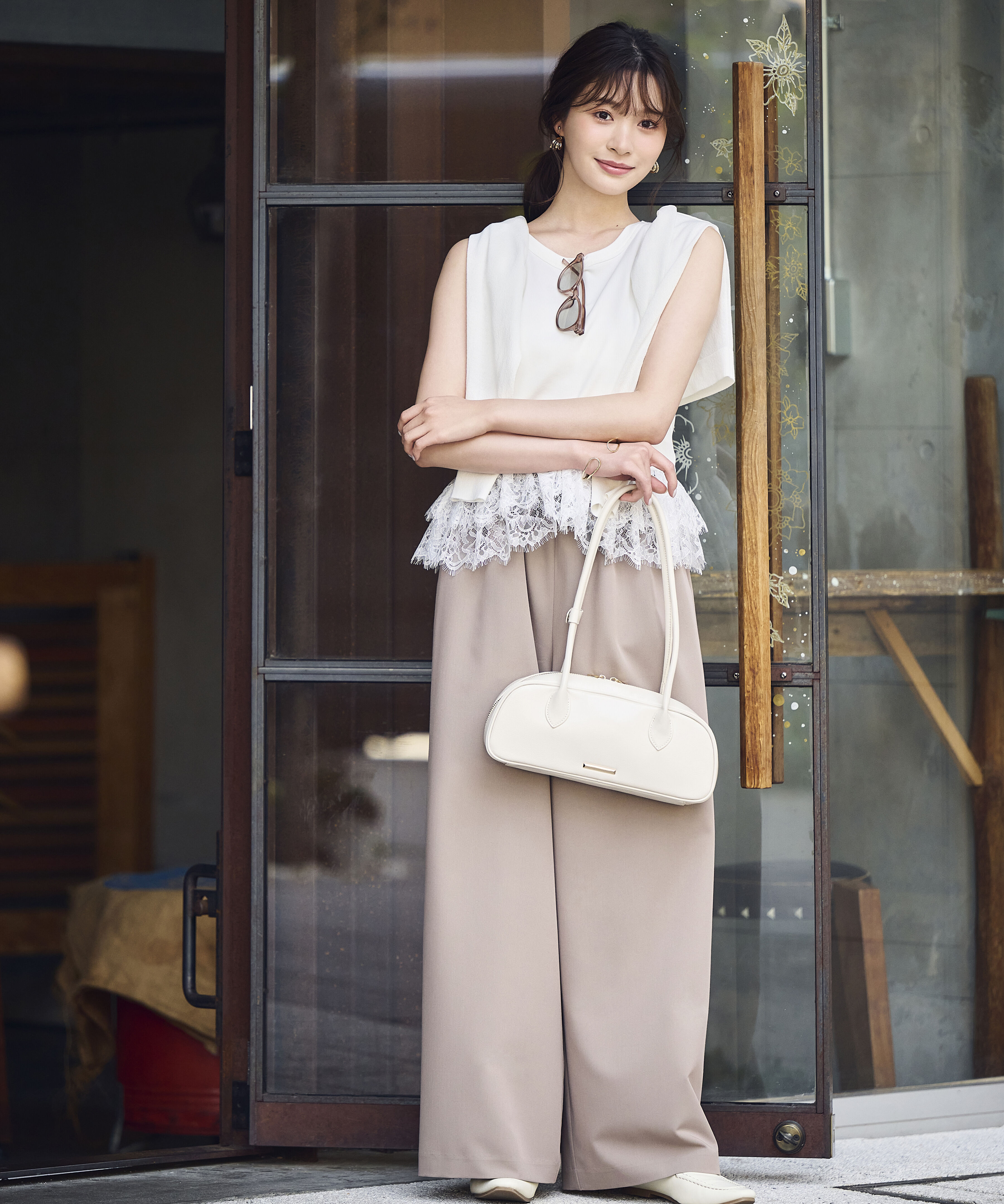 PROPORTION BODY DRESSING「＜中川紅葉さん着用＞〈a/mie〉ワイドイージーパンツ」|その他|ベージュ