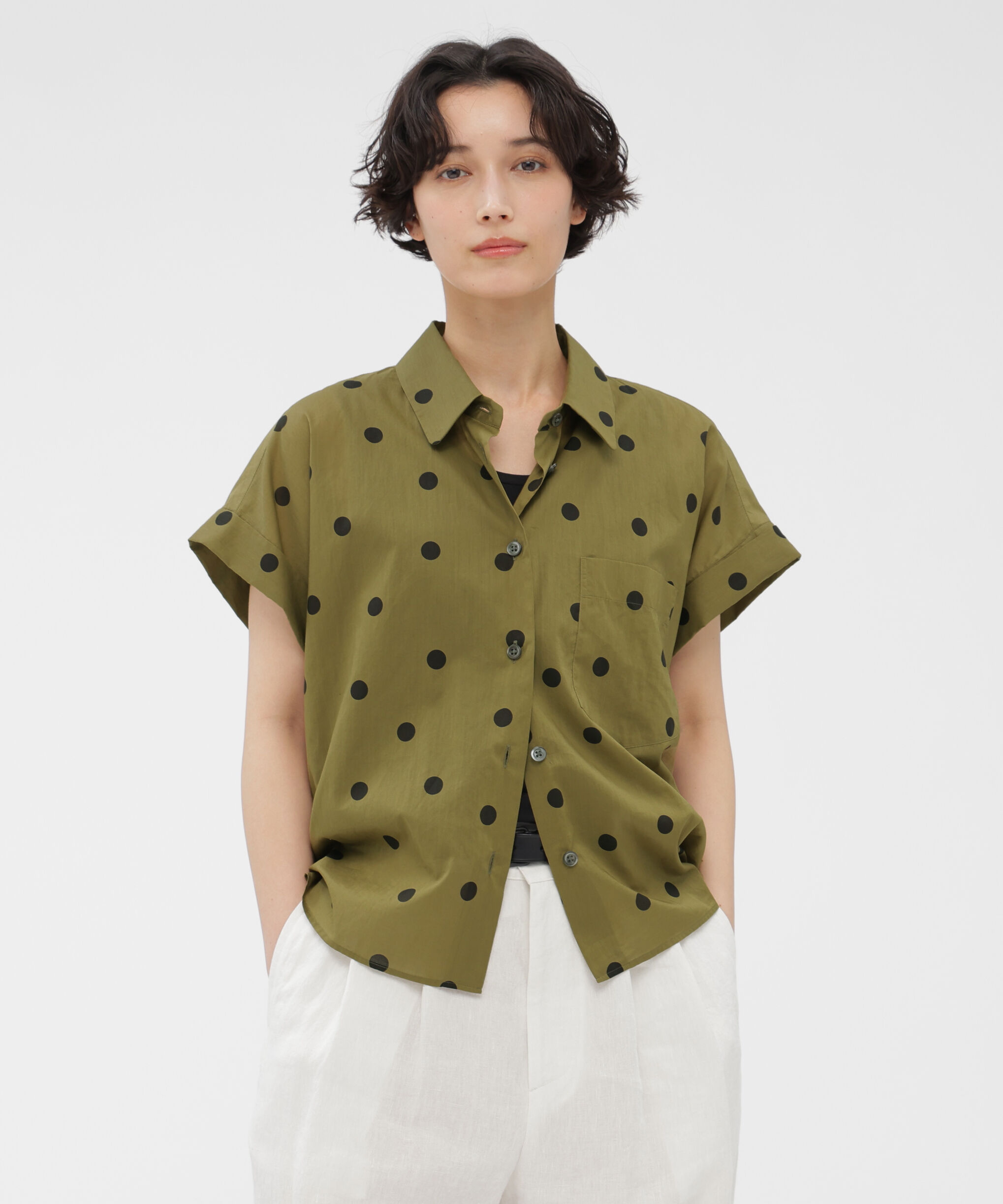  「POLKA DOT COTTON POPLIN SHIRT」|シャツ・ブラウス|OLIVE1