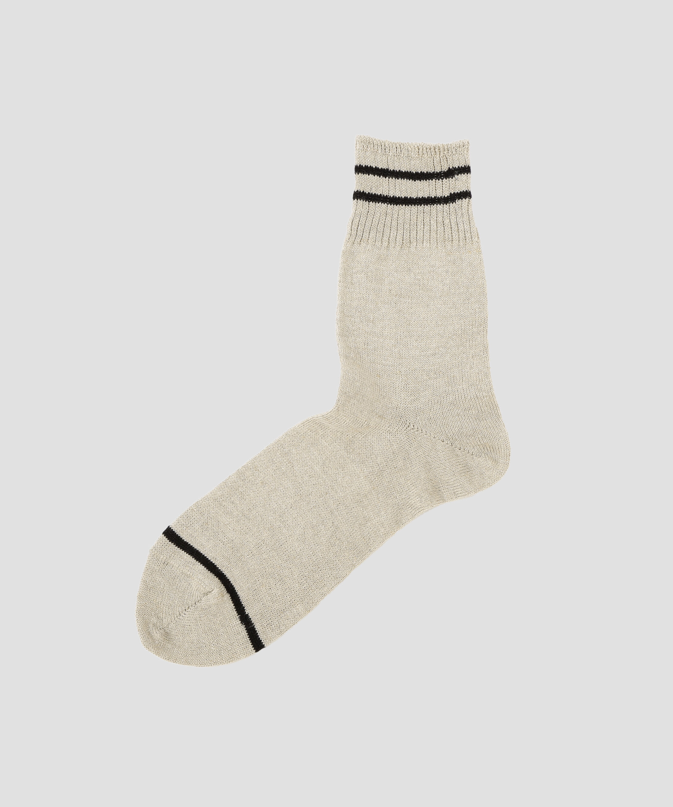 MARGARET HOWELL「MEN LINEN RIB STRIPE SOCKS」|ソックス|NATURAL2