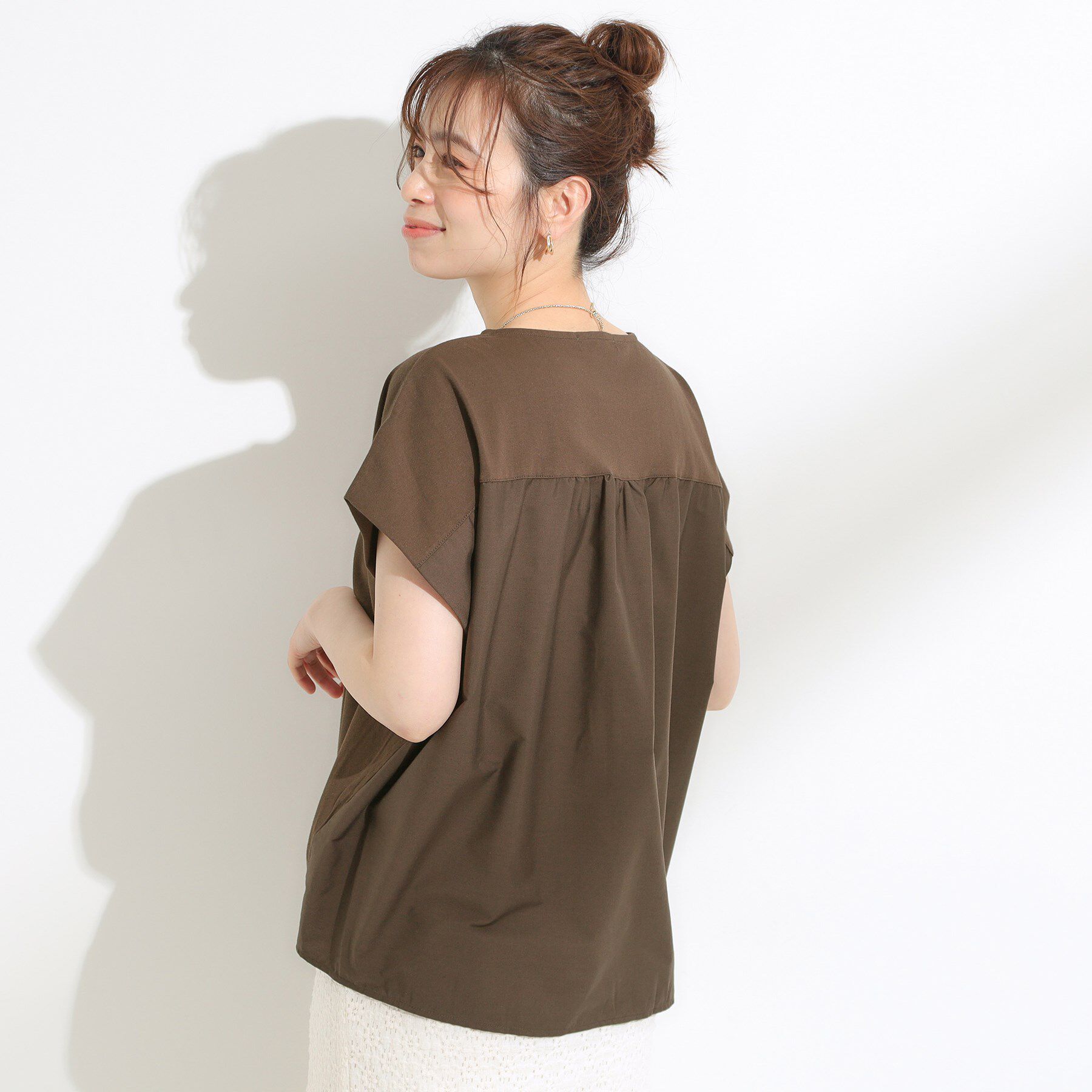 SHOO･LA･RUE「【S-LL】インせず着られる 異素材使い デザイントップス」|Tシャツ・カットソー|