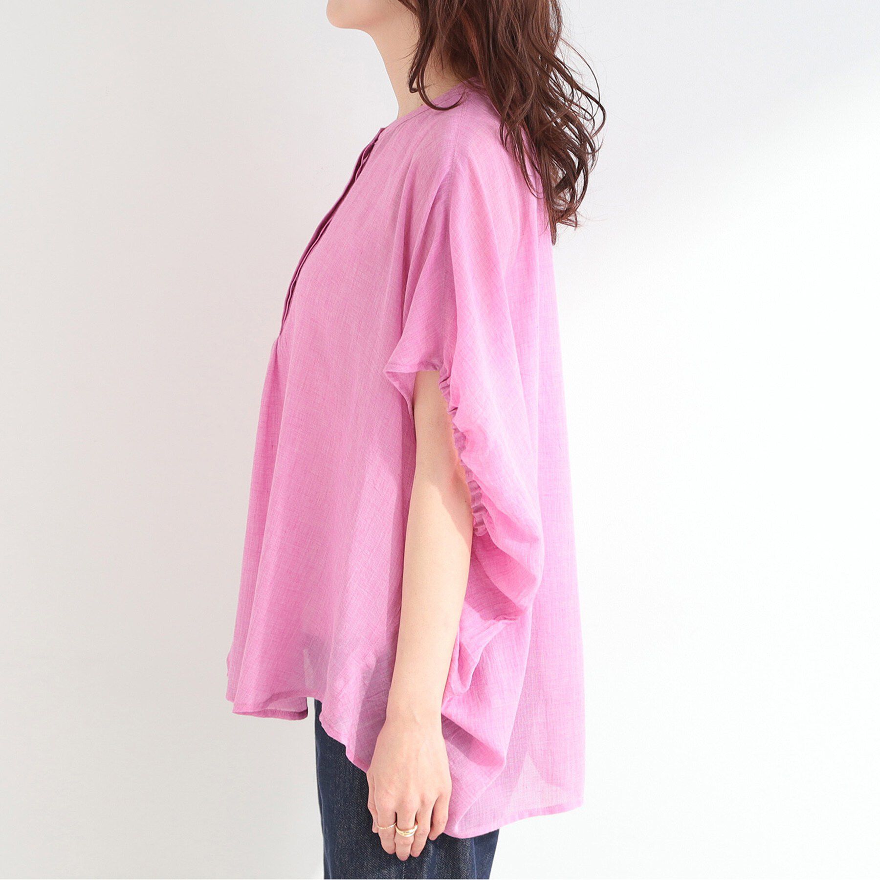 SHOO･LA･RUE「【体型カバー】バルーン風ゆるシャツブラウス」|シャツ・ブラウス|
