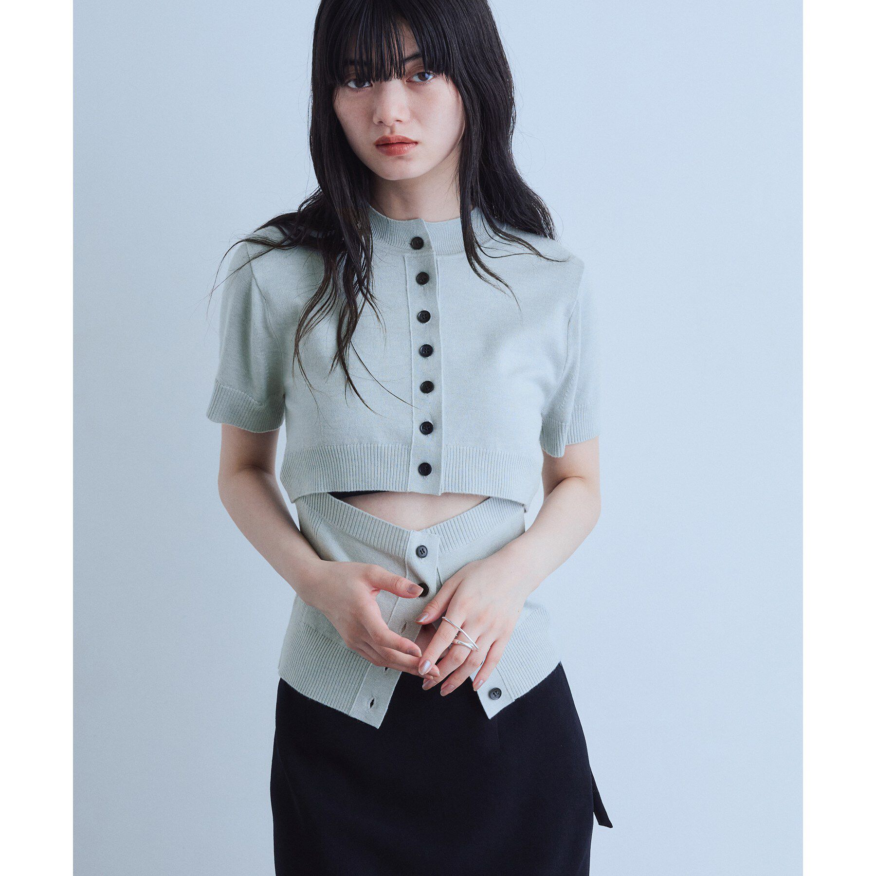 CODE A「modular button knit cardigan」|カーディガン|