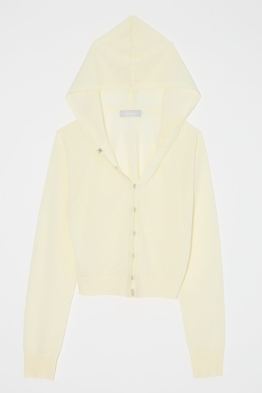 MOUSSY「SHEER HOOKEDカーディガン」|カーディガン|