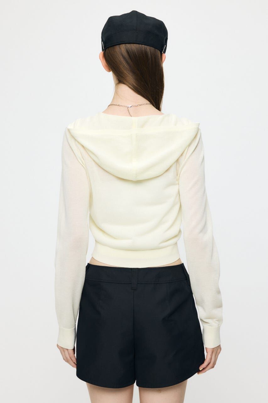 MOUSSY「SHEER HOOKEDカーディガン」|カーディガン|