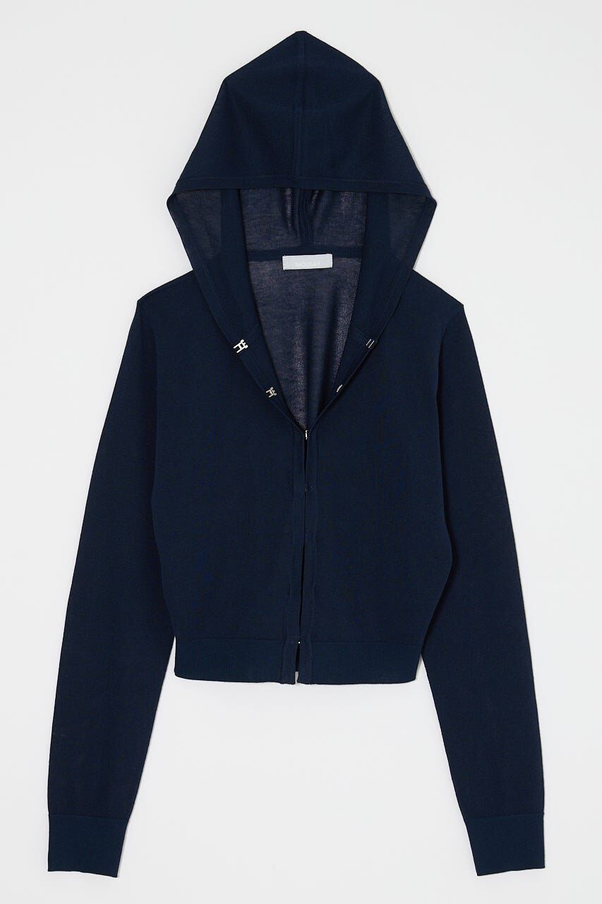 MOUSSY「SHEER HOOKEDカーディガン」|カーディガン|