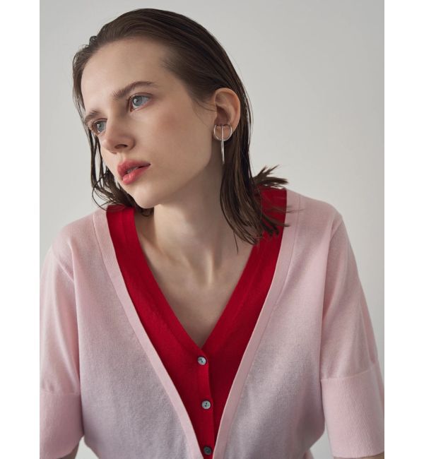ELENDEEK「COLOR LAYERED HALF SLEEVES KT」|ニット・セーター|ピンク