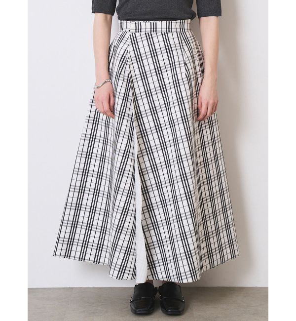 ELENDEEK「REVERSIBLE CHECK PLAIN SK」|スカート|オフホワイト