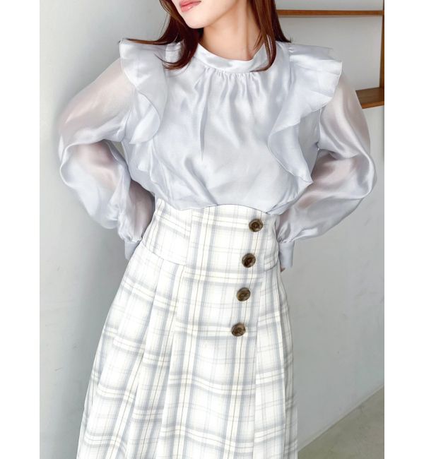 dazzlin「【WEB限定】フリルプチハイタックブラウス」|シャツ・ブラウス|