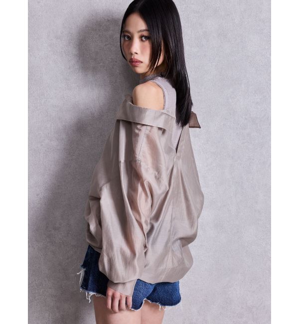 GYDA「3WAYショルダーOPENシアードッキングシャツ」|シャツ・ブラウス|