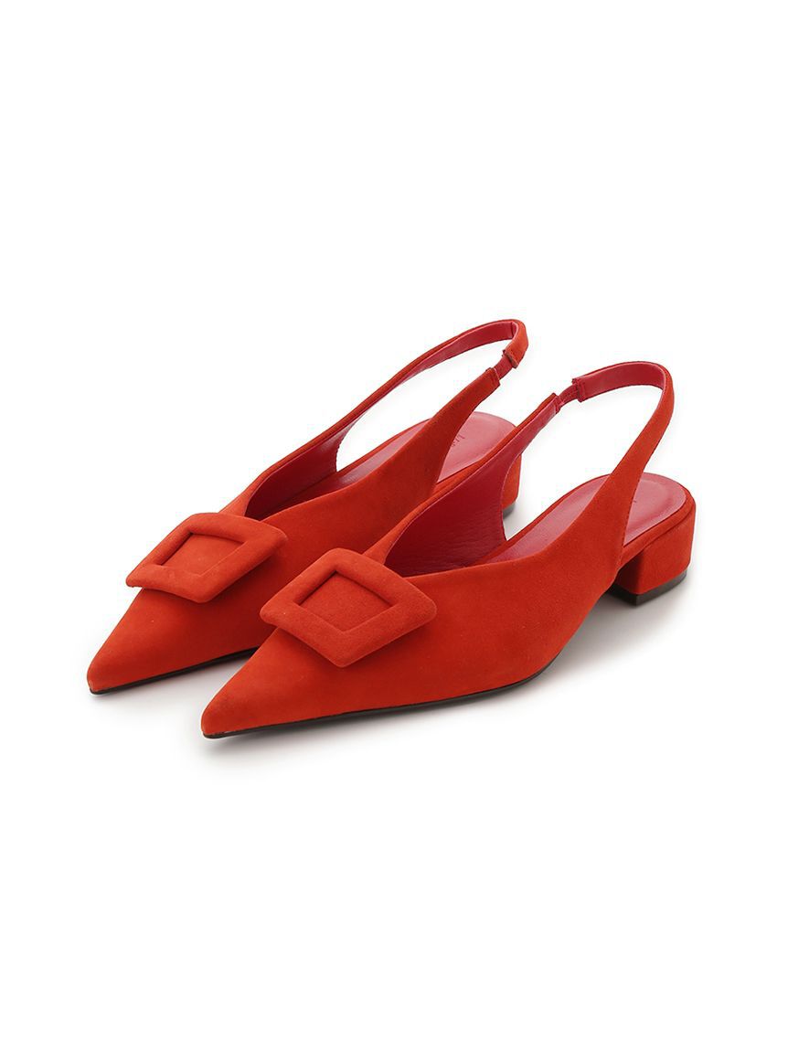 Mila Owen「バックル付きラムレザースリングパンプス」|パンプス|RED