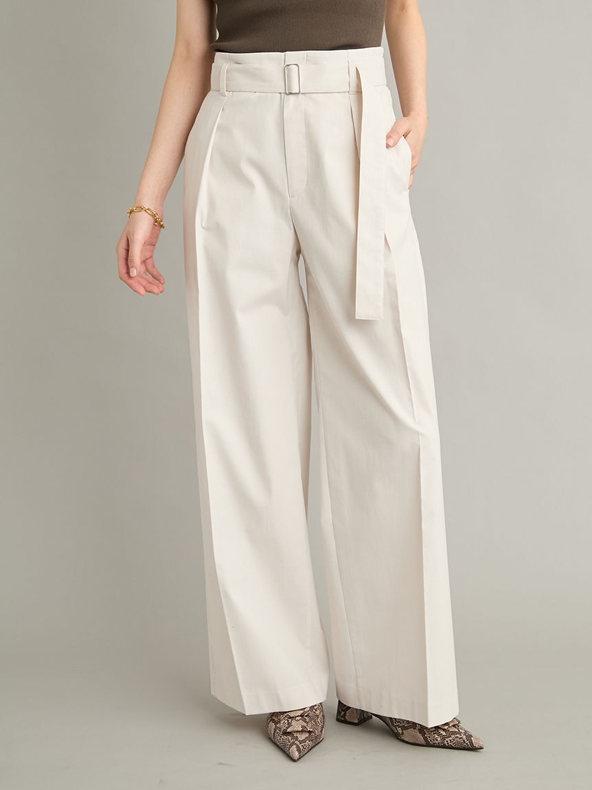 Mila Owen「【MILA PANTS】【UVカット】マルチファンクションセミワイドタックパンツ」|チノ|IVR