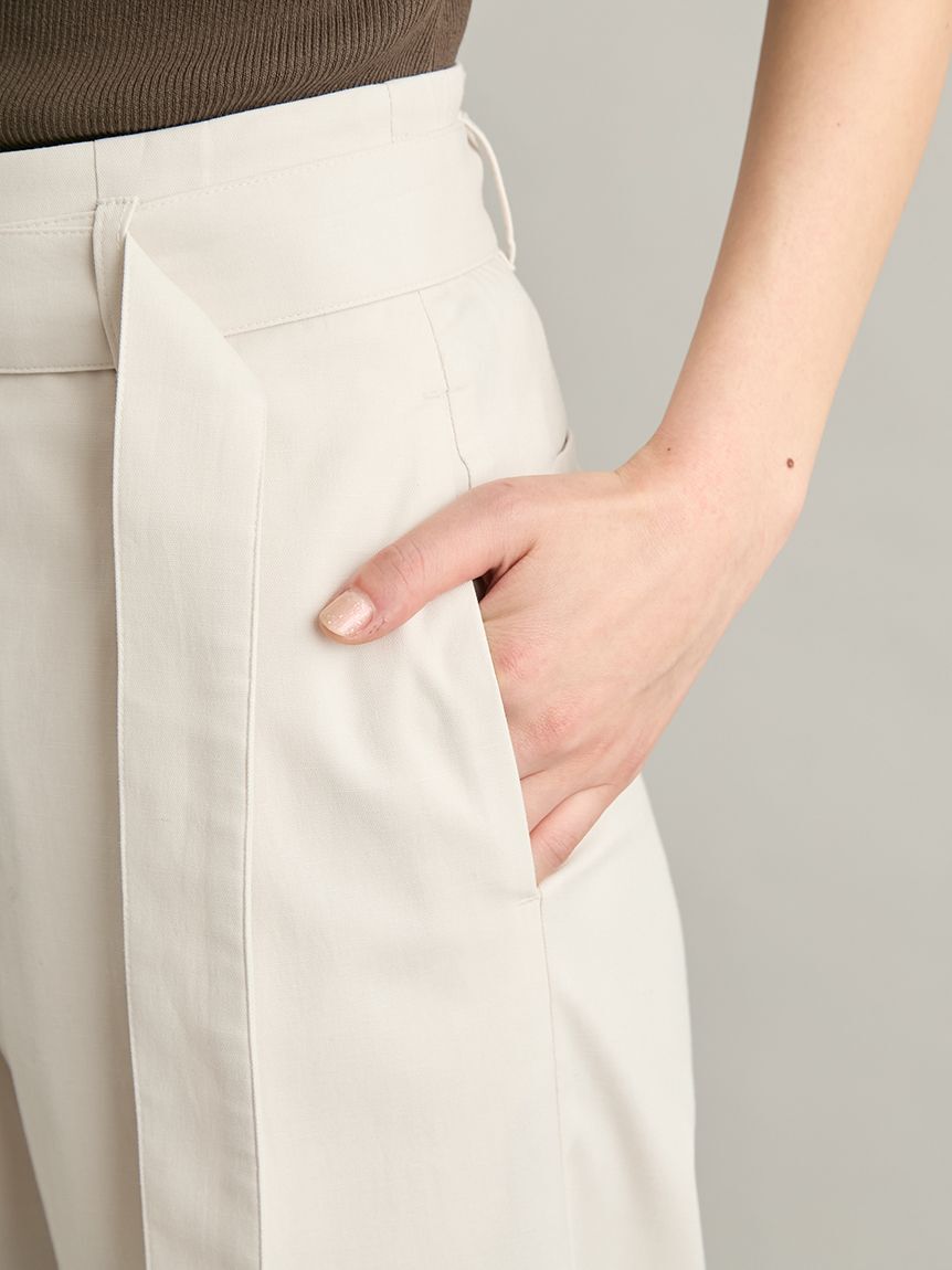 Mila Owen「【MILA PANTS】【UVカット】マルチファンクションセミワイドタックパンツ」|チノ|