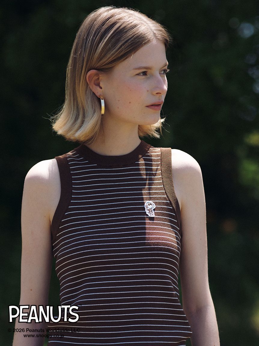 Mila Owen「【PEANUTS】ワッペンアメスリニットタンクトップ」|タンクトップ|