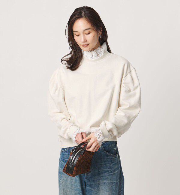 UNITED ARROWS「【別注】＜dahl&rsquo;ia＞レース ドッキング スウェット ‐united LOVE project 2026」|スウェット・ジャージ|