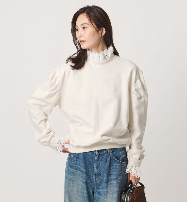 UNITED ARROWS「【別注】＜dahl&rsquo;ia＞レース ドッキング スウェット ‐united LOVE project 2026」|スウェット・ジャージ|