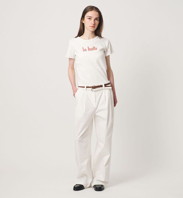 ATTISESSION「＜ATTISESSION＞ベルト 2タック ストレート パンツ 3」|その他|WHITE