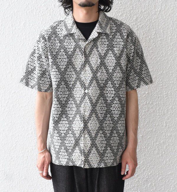 SHIPS Colors 「【WEB限定】SHIPS Colors:レース ジャカード オープンカラー シャツ◇」|シャツ・ブラウス|