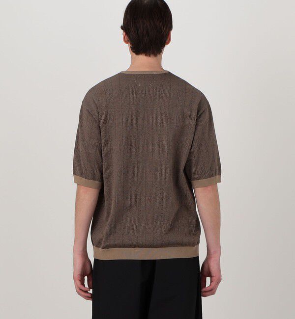 TOMORROWLAND MENS「TOMORROWLAND tricot ヘリンボーン柄 強撚ハイゲージコットンニットTシャツ」|ニット・セーター|