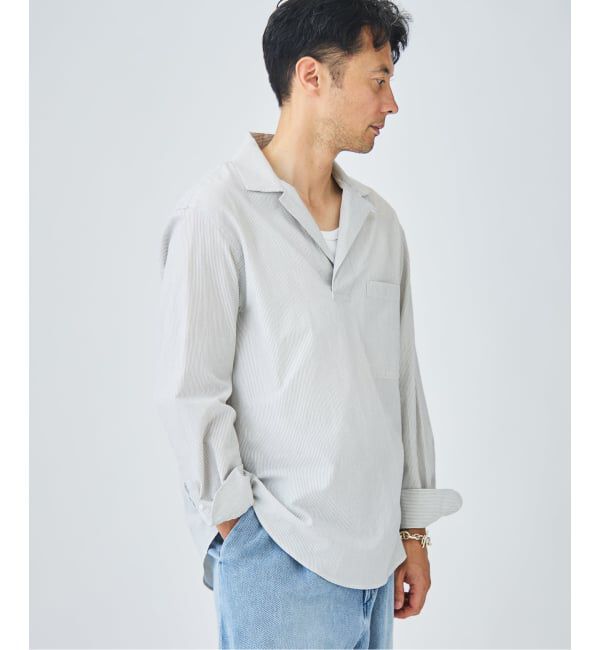 EDIFICE「Chambray Gauze プルオーバー シャツ」|シャツ・ブラウス|