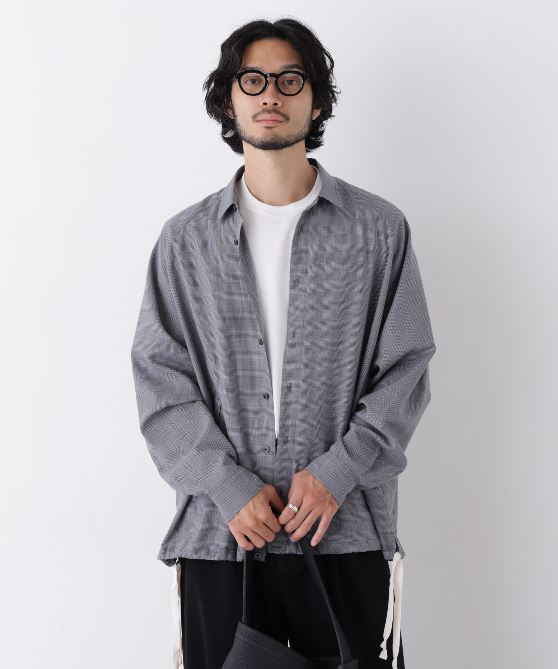  「「OtoNANO」2WAYコーチシャツ コットンウールボイル/チェック」|シャツ・ブラウス|
