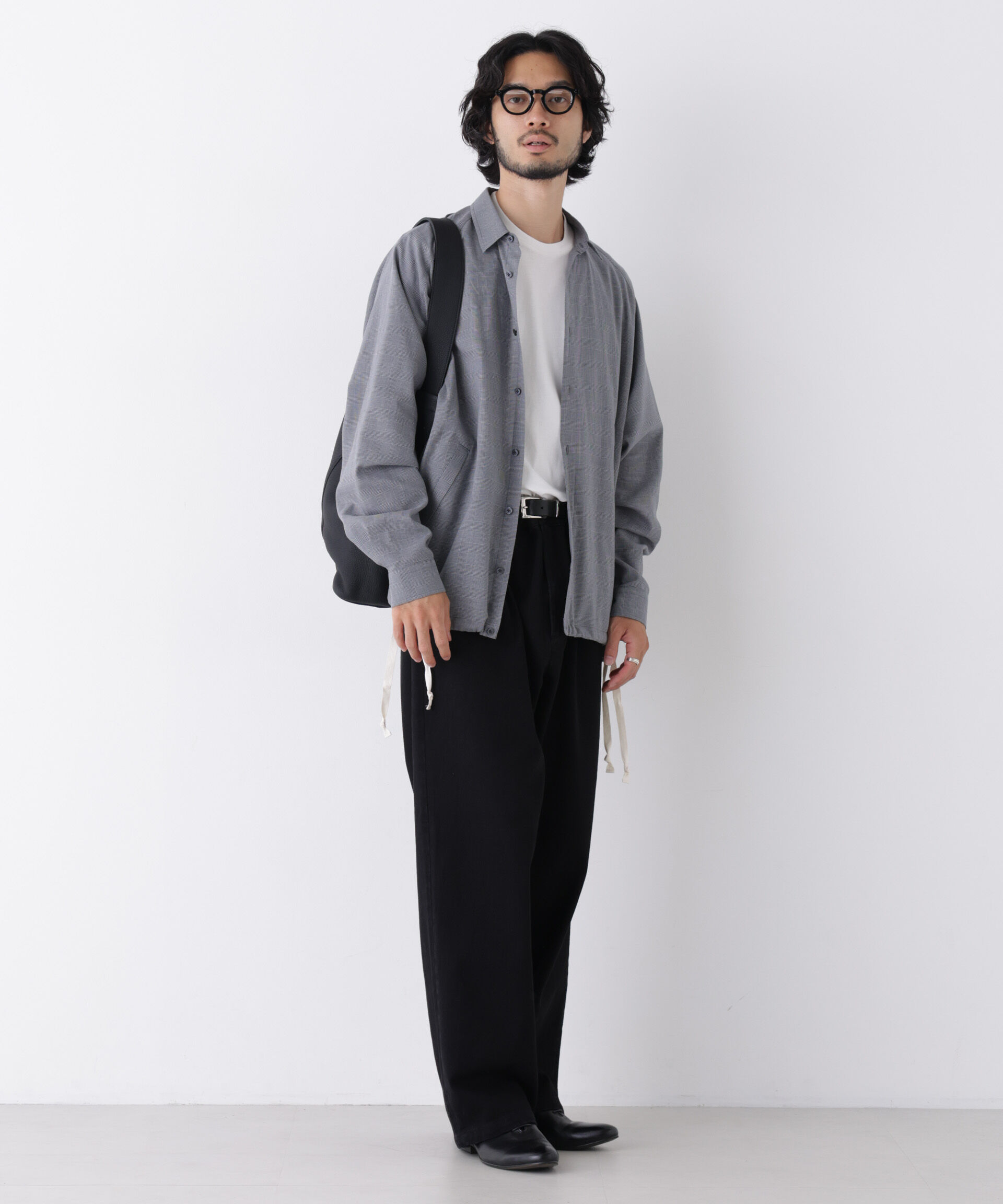  「「OtoNANO」2WAYコーチシャツ コットンウールボイル/チェック」|シャツ・ブラウス|
