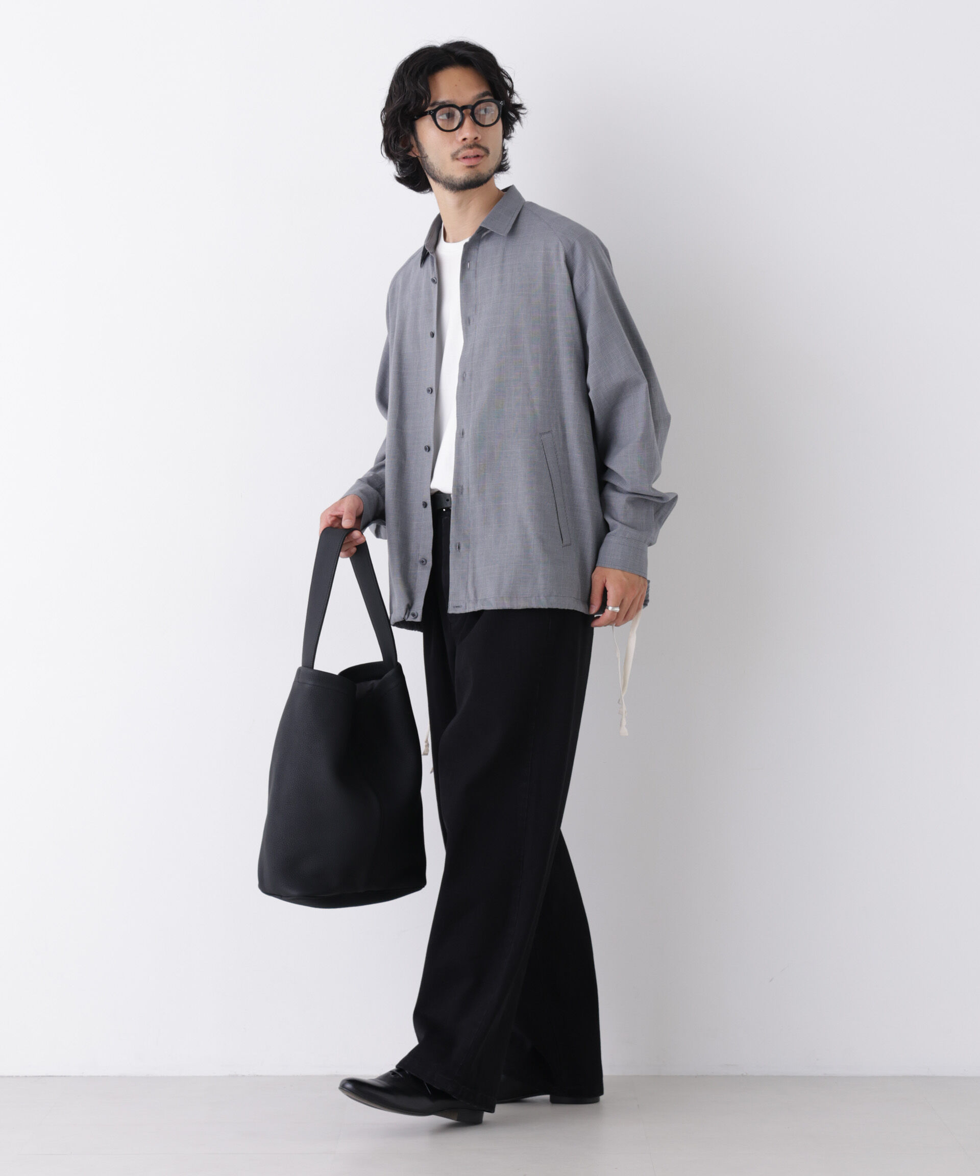  「「OtoNANO」2WAYコーチシャツ コットンウールボイル/チェック」|シャツ・ブラウス|