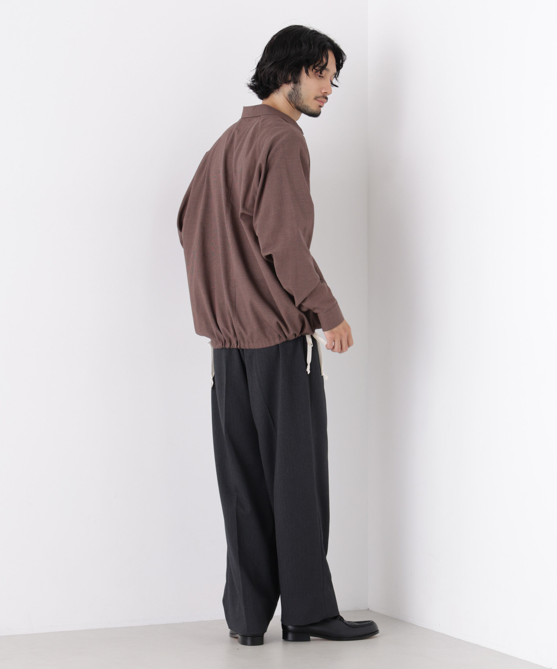  「「OtoNANO」2WAYコーチシャツ コットンウールボイル/チェック」|シャツ・ブラウス|