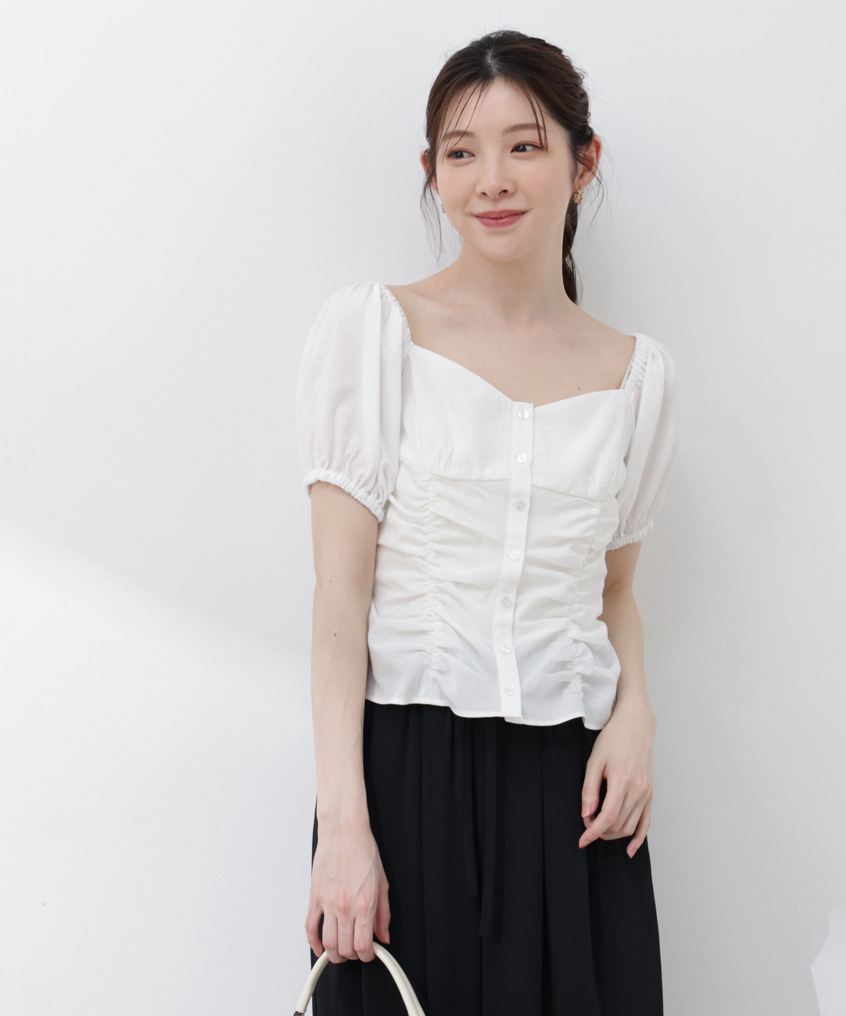 PROPORTION BODY DRESSING「〈a/mie〉パフスリーブドロストブラウス 26SS」|シャツ・ブラウス|