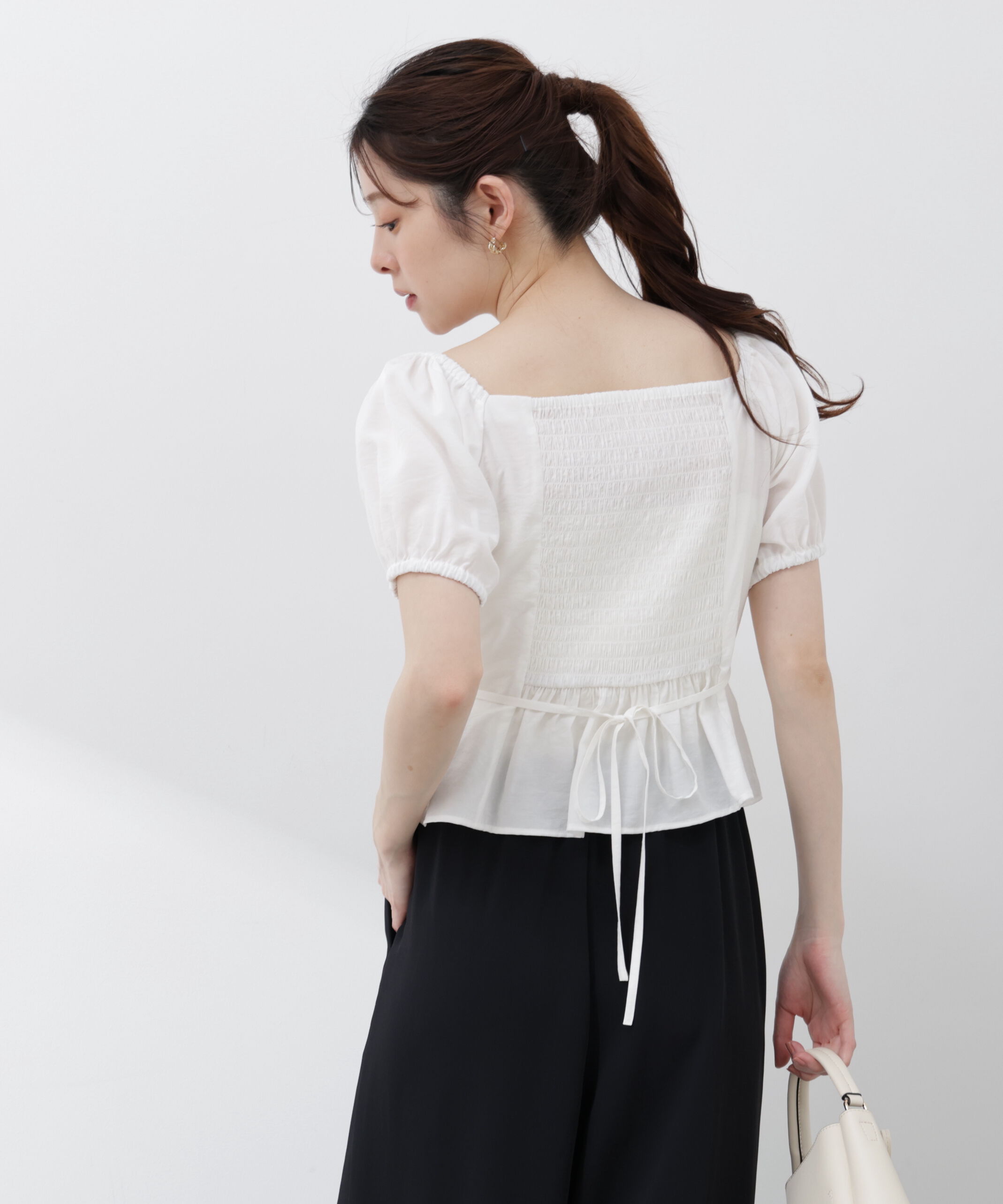 PROPORTION BODY DRESSING「〈a/mie〉パフスリーブドロストブラウス 26SS」|シャツ・ブラウス|