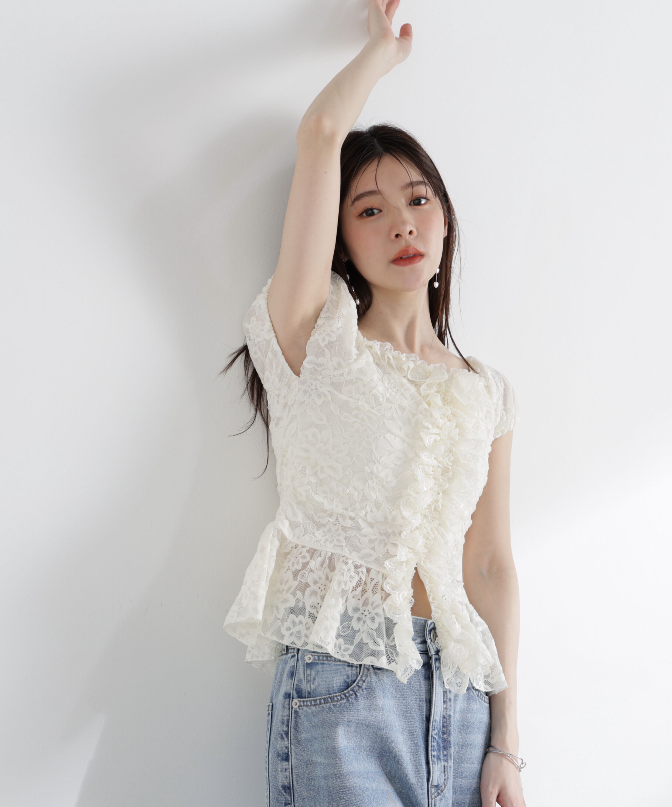 PROPORTION BODY DRESSING「〈a/mie〉レースフリルカットソー」|Tシャツ・カットソー|