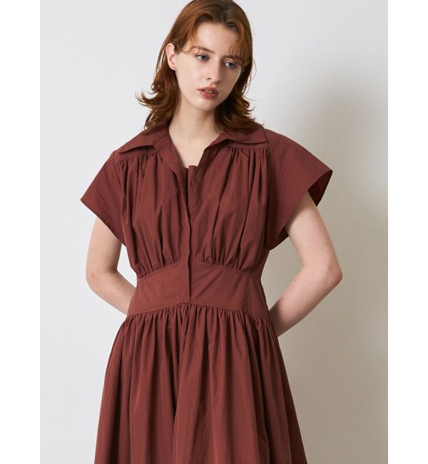 ELENDEEK「ROUND SLEEVE GATHER OP」|ワンピース|