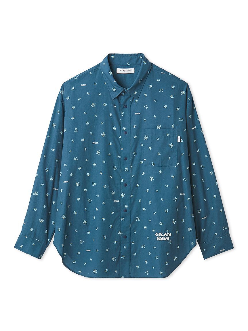 GELATO PIQUE HOMME「【HOMME】リトルフラワー柄プリントシャツ」|シャツ・ブラウス|NVY