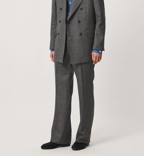 UNITED ARROWS「ハウンドトゥース フレア ノープリーツ スラックス ヨコストレッチ」|スーツ|