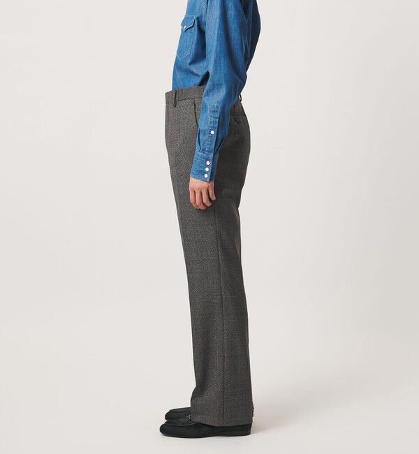 UNITED ARROWS「ハウンドトゥース フレア ノープリーツ スラックス ヨコストレッチ」|スーツ|