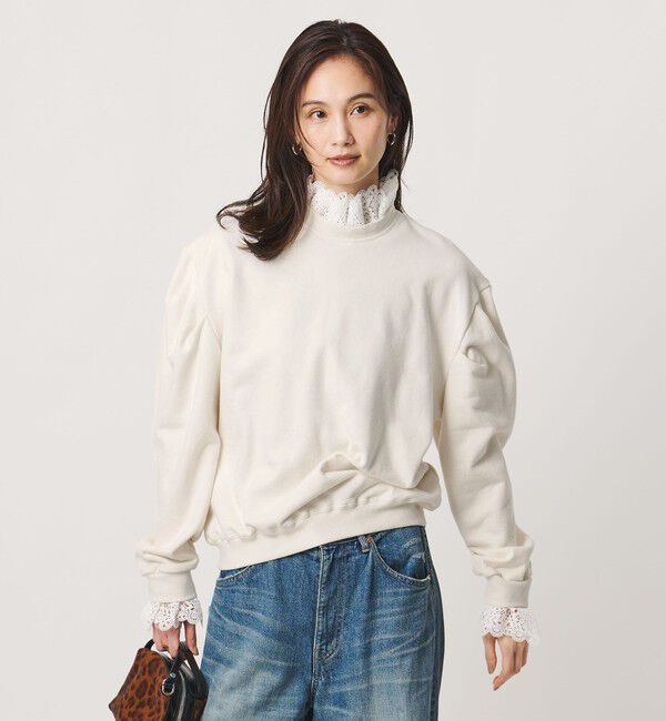 UNITED ARROWS「【別注】＜dahl&rsquo;ia＞レース ドッキング スウェット ‐united LOVE project 2026」|スウェット・ジャージ|