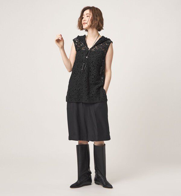 conte「＜conte＞レース フーデッド プルオーバー」|シャツ・ブラウス|