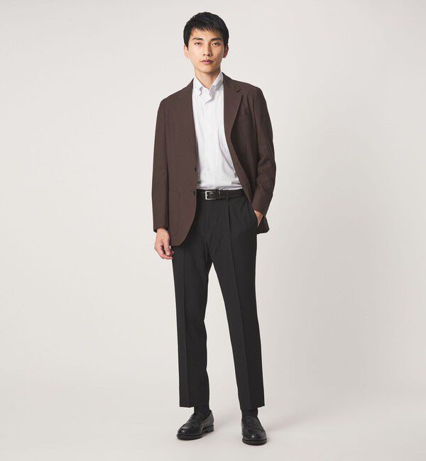 UNITED ARROWS green label relaxing「A+ COOL Pトリコット ナローストライプ スタンダード ボタンダウン 半袖 ドレスシャツ -ストレッチ・イージ」|シャツ・ブラウス|