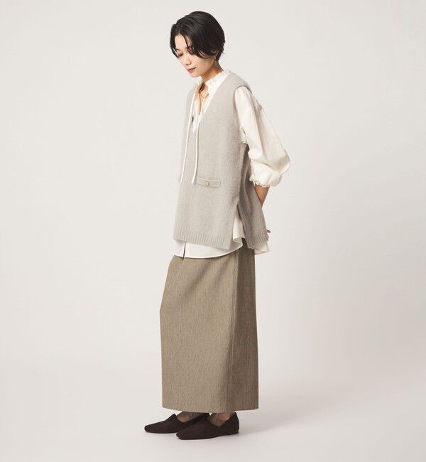 UNITED ARROWS green label relaxing「［size SHORTあり］ツイードライク スカート マシンウォッシャブル 帯電防止」|タイト|