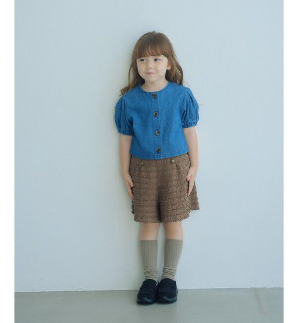 UNITED ARROWS green label relaxing「デニム 5分袖 シャツハオリ / キッズ 100cm-160cm」|カーディガン|
