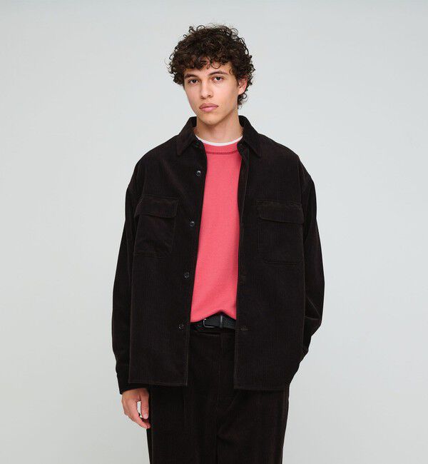 UNITED ARROWS green label relaxing「FINE BASIC スビン コーデュロイ CPO 長袖 シャツ」|シャツ・ブラウス|DK.BROWN