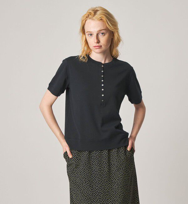 STEVEN ALAN「＜Steven Alan＞コットン ヘンリーネック ショートスリーブ プルオーバー」|Tシャツ・カットソー|