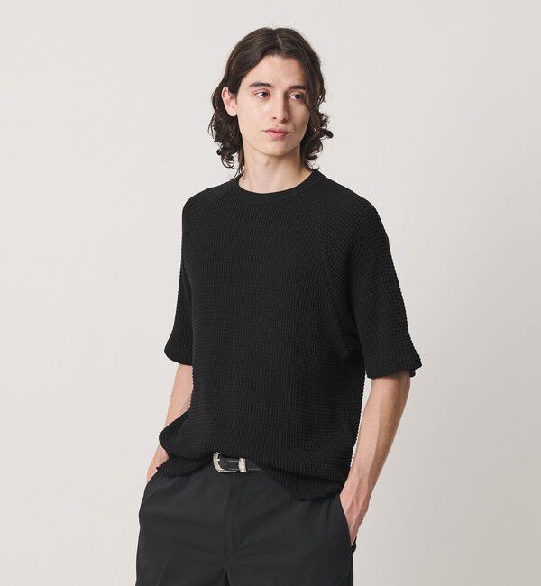 BEAUTY&YOUTH UNITED ARROWS「ビッグ ワッフル クルーネック ショートスリーブ Tシャツ」|Tシャツ・カットソー|