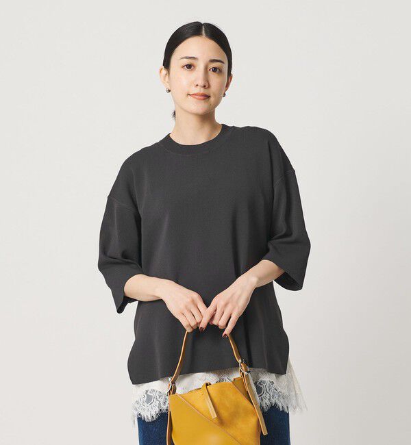BEAUTY&YOUTH UNITED ARROWS「コットンポリエステル ハーフスリーブ ニットプルオーバー ウォッシャブル」|ニット・セーター|