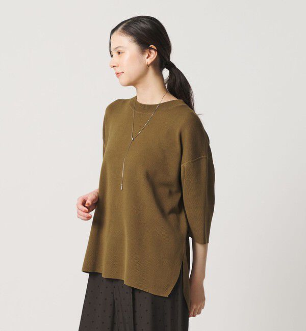 BEAUTY&YOUTH UNITED ARROWS「コットンポリエステル ハーフスリーブ ニットプルオーバー ウォッシャブル」|ニット・セーター|