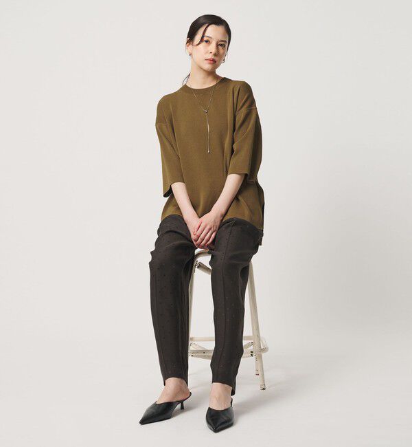 BEAUTY&YOUTH UNITED ARROWS「コットンポリエステル ハーフスリーブ ニットプルオーバー ウォッシャブル」|ニット・セーター|